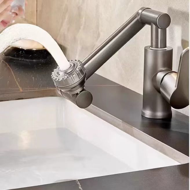 Matte Gray Swivel Mechanical Faucet
